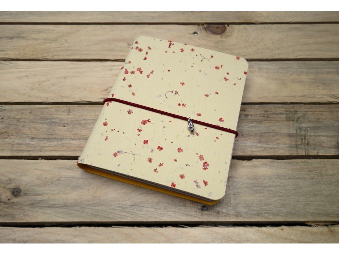 Kreativní deník ruční papír, barevný vzor květinově žlutá