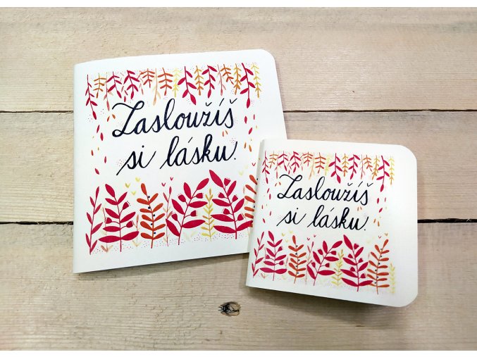 Sešit s afirmací "Zasloužíš si lásku", provedení čtvercové