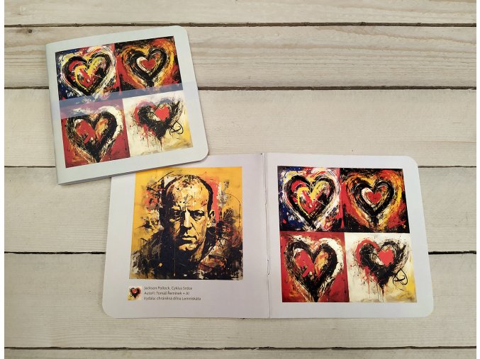 Ručně vyrobený čtvercový sešit - Jackson Pollock - 14,5x14,5 cm