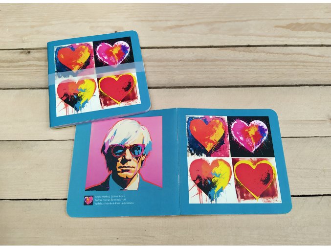 Ručně vyrobený čtvercový sešit - Andy Warhol - 14,5x14,5 cm