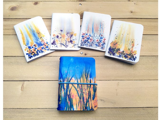 Ručně vázaný ART kreativní deník A6 - Ladislav Lamanai Sedlák_Vůně květin