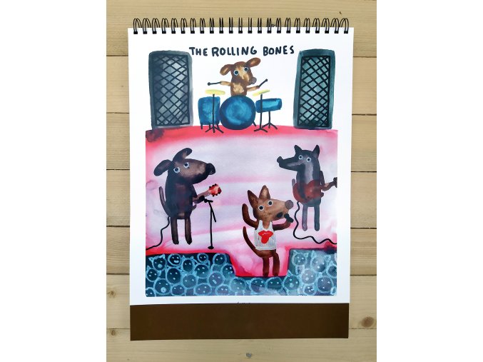 Akvarelový skicák - Ruda Brančovský - The Rolling Bones - formát A3