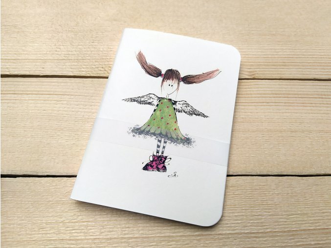 Ručně vyrobený ART sešit Slávka Gorcová - A6 - Andělka Bibiana