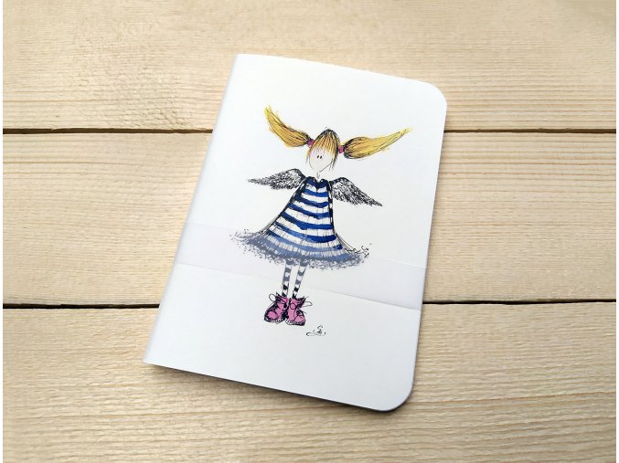 Ručně vyrobený ART sešit Slávka Gorcová - A6 - Andělka Cecílie