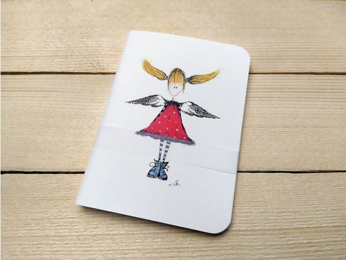 Ručně vyrobený ART sešit Slávka Gorcová - A6 - Andělka Liliana