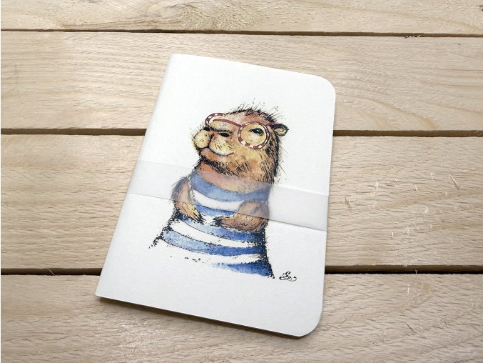 Ručně vyrobený ART sešit Slávka Gorcová - A6 - Kapybara Vojtíšek