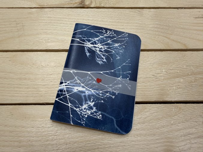 Ručně vyrobený ART sešit Kamila Havlíková - "Koprový" Kyanotyp