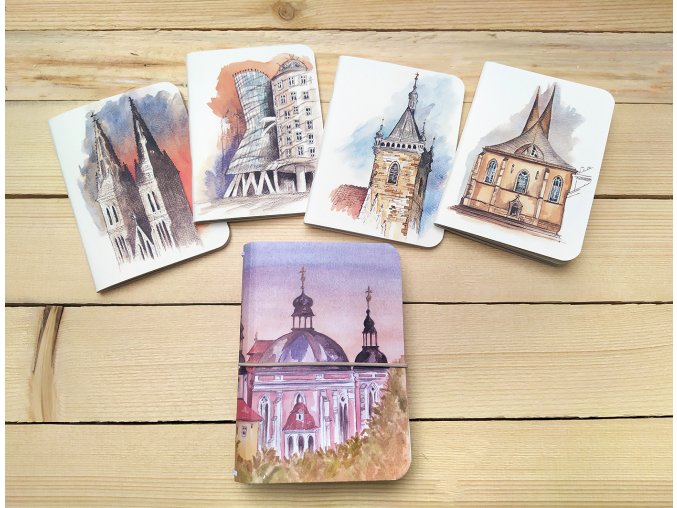 Ručně vázaný ART kreativní deník Praha 2 - Martina Skala - A6