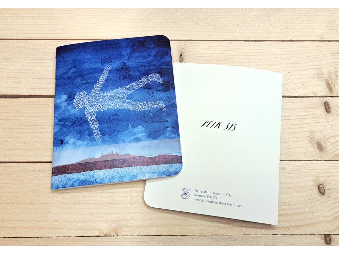 Ručně vyrobený ART sešit - Petr Sís - Flying Man - 14,5 x 18cm