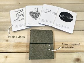 ART řada BEZ LIMITU - Malai kreativní deník z veganské kůže - 15x18 cm - natural