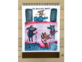 Akvarelový skicák - Ruda Brančovský - The Rolling Bones - formát A3