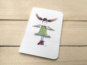 Ručně vyrobený ART sešit Slávka Gorcová - A6 - Andělka Bibiana