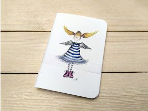 Ručně vyrobený ART sešit Slávka Gorcová - A6 - Andělka Cecílie