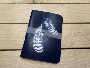 Ručně vyrobený ART sešit Kamila Havlíková - "Peříčkový" Kyanotyp