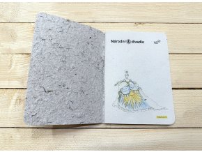 Ručně vyrobený sešit A5 z kostýmů Baletu Národního divadla - Král a královna