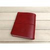 Luxusní kožený kreativní deník - červená