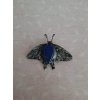 brož motýl lapis lazuli
