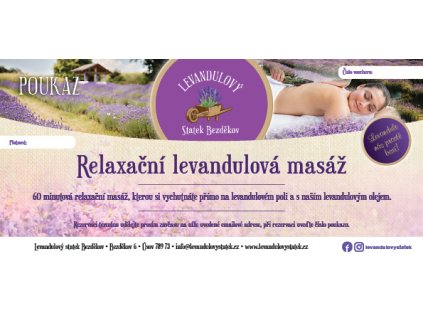 poukaz levandulova masaz 60min bez cen
