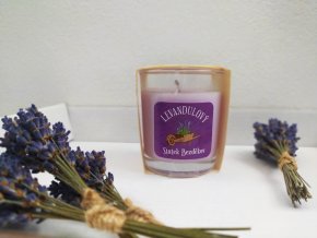 Levandulová svíčka - sklo