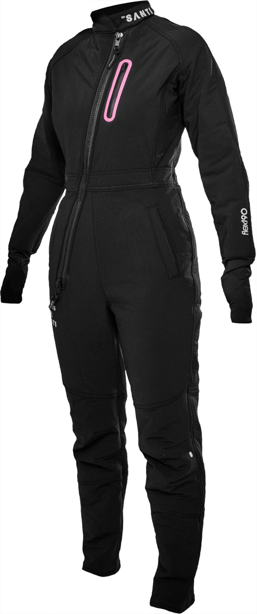 Detailné zobrazenie diagonálneho dvojcestného zipsu a elastických panelov v oblasti bedier pre lepšiu ohybnosť pri balení výstroja.