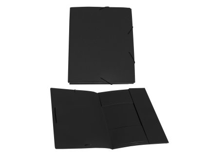 3 klopé složky A4 s gumkou /PP/ Classic černá