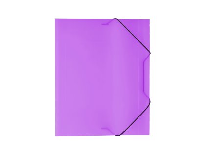 3 klopé složky A4 s gumkou /PP/ Diagonál fialová