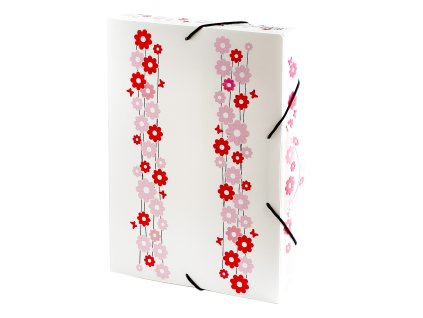 PP Kufřík s potiskem - Flowers (bílá)