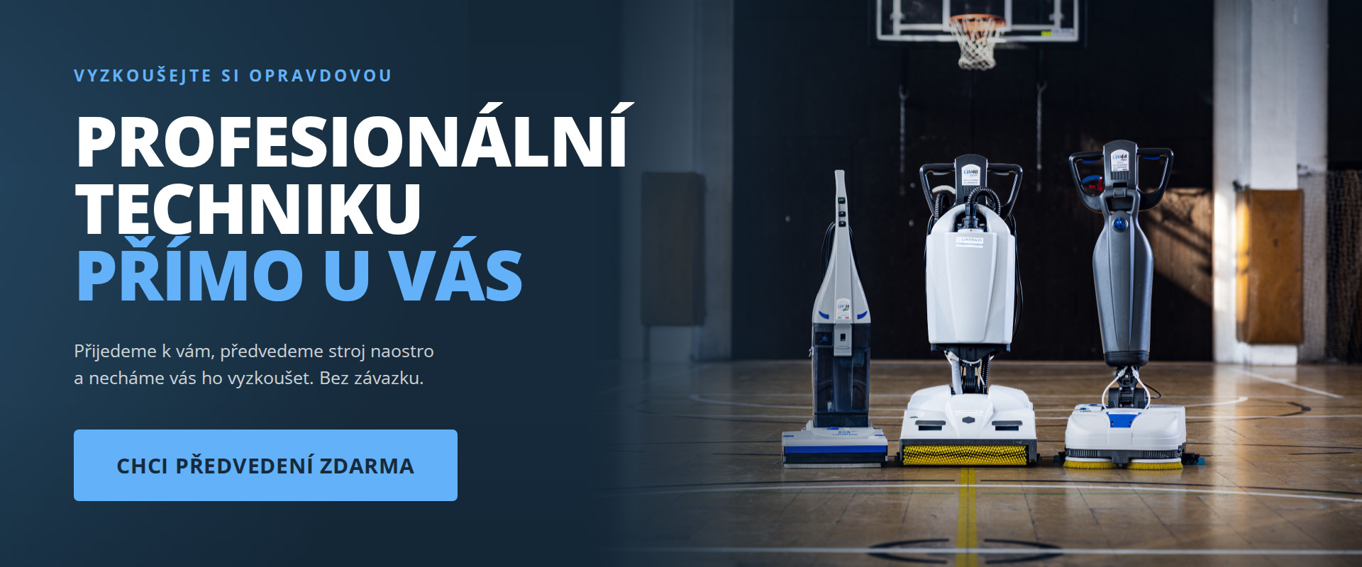 Profesionální čisticí stroje Lindhaus pro rychlé a beznámahové mytí podlah ve školách a firmách