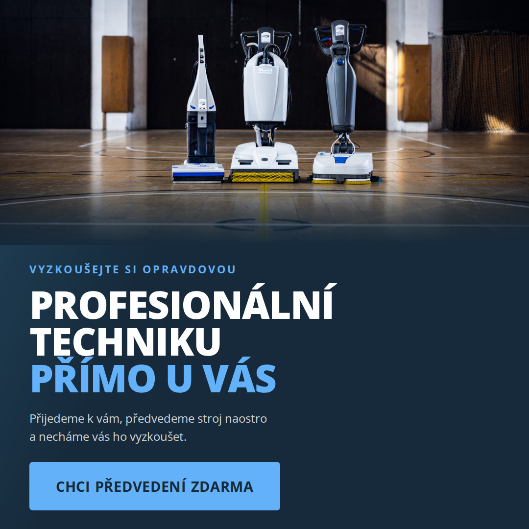 Profesionální čisticí stroje Lindhaus pro rychlé a beznámahové mytí podlah ve školách a firmách