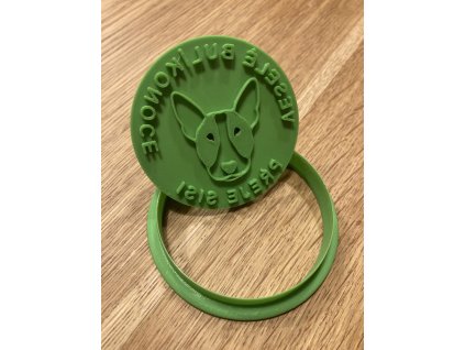 Vykrajovátko s razítkem Bullterrier - Velikonoční kolečko (dva monokly)