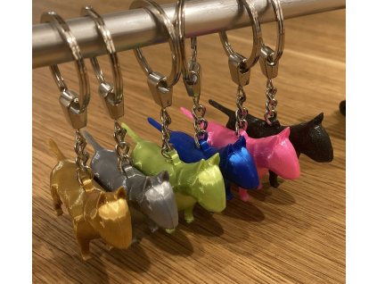 Klíčenka Bullterrier - Jednobarevná