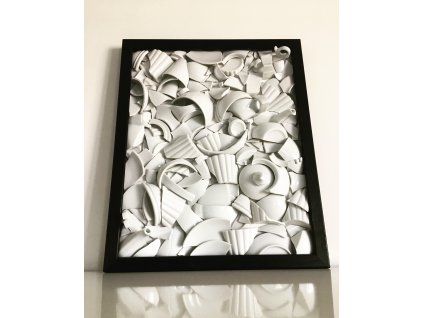 porcelánový obraz, střepy štěstí, Lucie Tomis, svatební dar, originální obraz, střepy, designový obraz, originál, luckavo