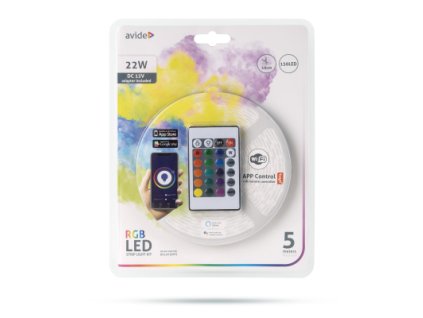 ablsbl12v5050 30rgb wifi ir avide led szalag bliszter 12v 72w smd5050 30led rgb ip65 5m wifi tuya ir 400x400