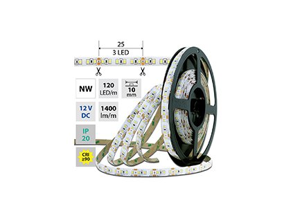 LED pásek MCLED SMD2835 120LED/m 14/W 1400l NW IP