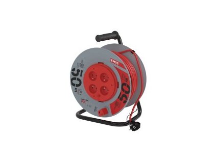 8761 8761 prodluzovaci kabel na bubnu 50 m 4 zasuvky cerny pvc 230 v 1 5 mm2