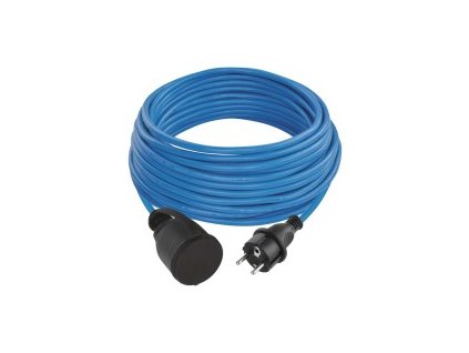 Počasí odolný prodlužovací kabel 20 m / 1 zásuvka / modrý / silikon / 230 V / 1,5 mm2