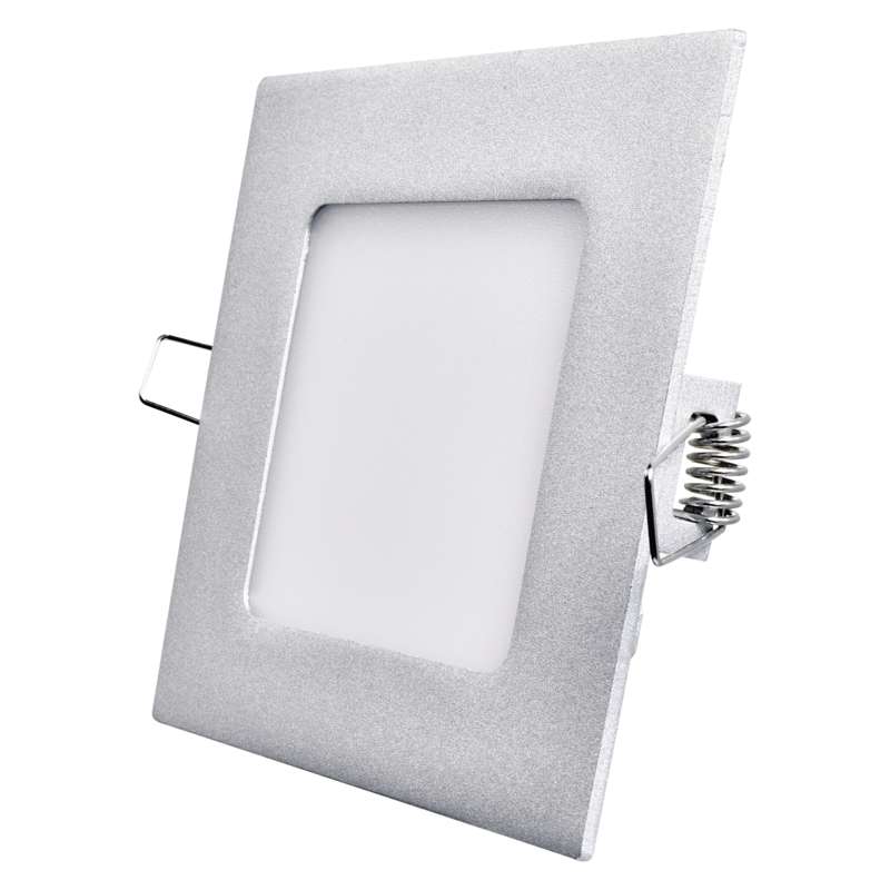 Fotografie LED panel 120x120, čtvercový vestavný stříbrný, 6W neutrální bílá Emos A84:102981