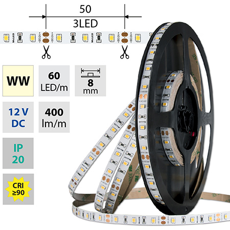 LED pásek MCLED SMD2835 60LED/m 4,8/W 400l WW