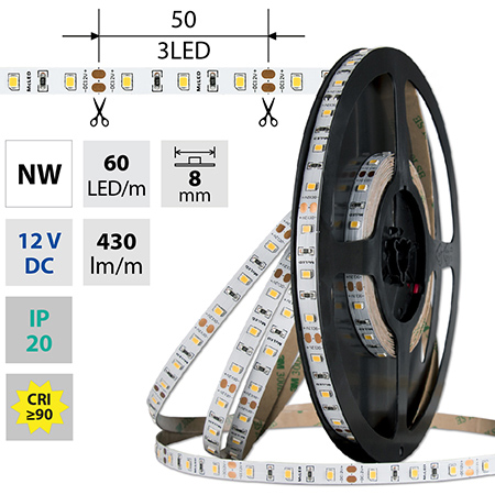 LED pásek MCLED SMD2835 60LED/m 4,8/W 430l NW