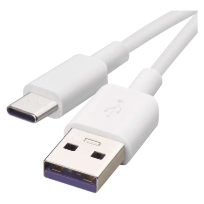 Fotografie Nabíjecí a datový kabel USB-A 2.0 / USB-C 2.0, 1,5 m, bílý