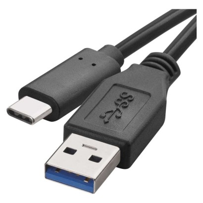 Fotografie Rychlonabíjecí a datový kabel USB-A 3.0 / USB-C 3.1, Quick Charge, 1 m, černý