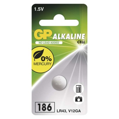 Fotografie GP Alkalická knoflíková baterie GP LR43 (186F), blistr 1041018611 GP Batteries A10:1041018611