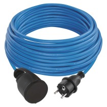 Fotografie Počasí odolný prodlužovací kabel 20 m / 1 zásuvka / modrý / silikon / 230 V / 1,5 mm2