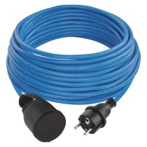 Počasí odolný prodlužovací kabel 10 m / 1 zásuvka / modrý / silikon / 230 V / 1,5 mm2