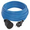 Počasí odolný prodlužovací kabel 20 m / 1 zásuvka / modrý / silikon / 230 V / 1,5 mm2