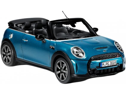 mini cooper s cabrio miniatura 1 18 island blue