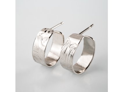 Stříbrné náušnice Leaf