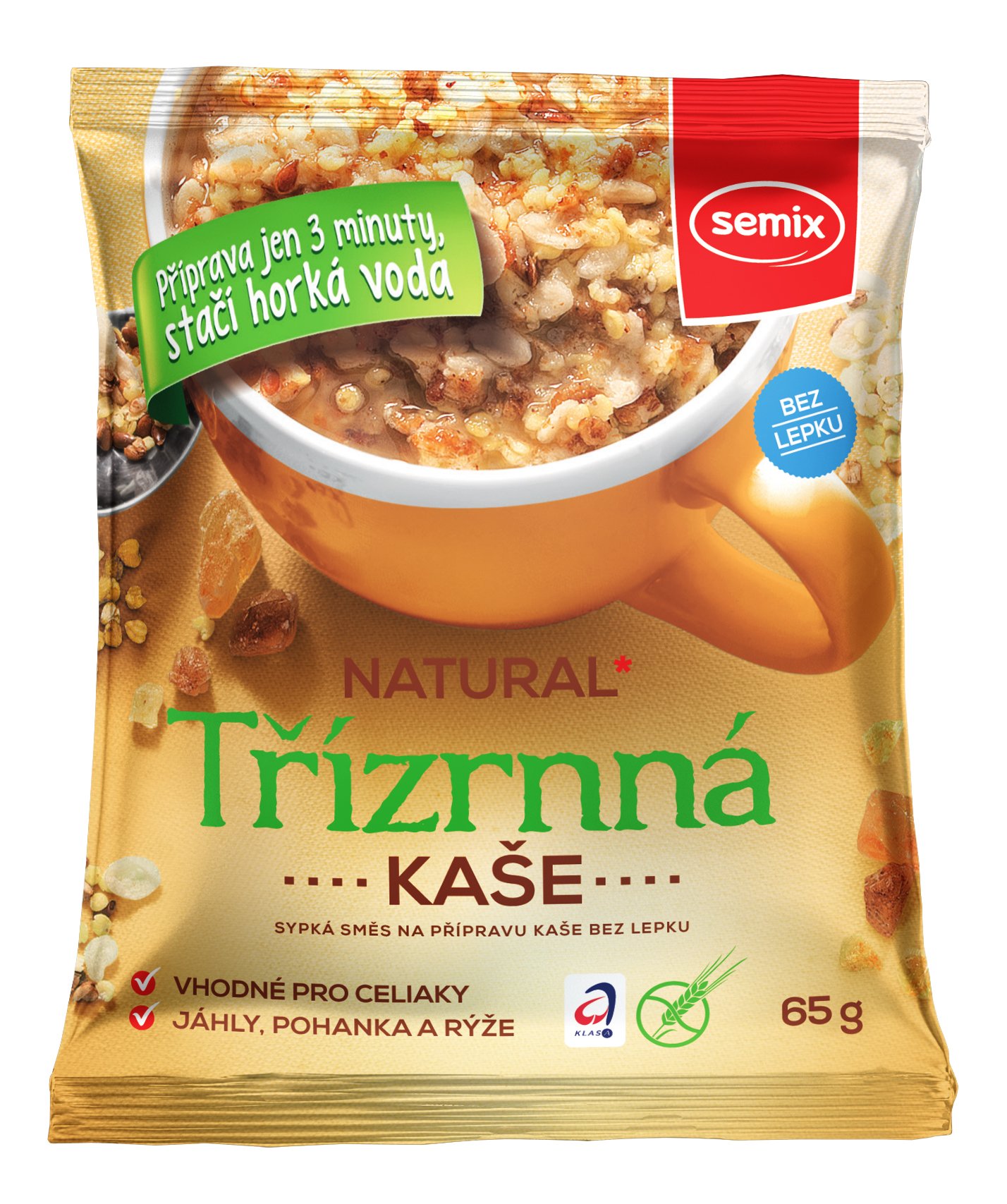 Třízrnná kaše natural - 65 g