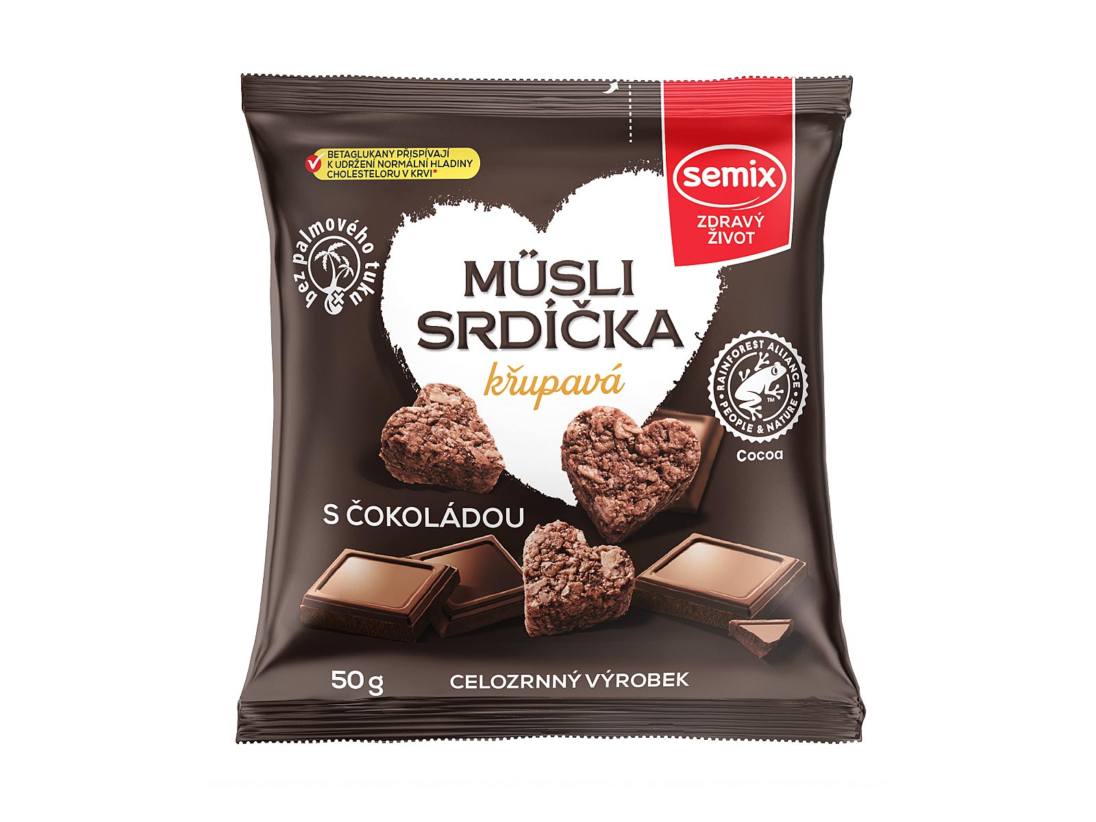 Müsli srdíčka s čokoládou - 50 g