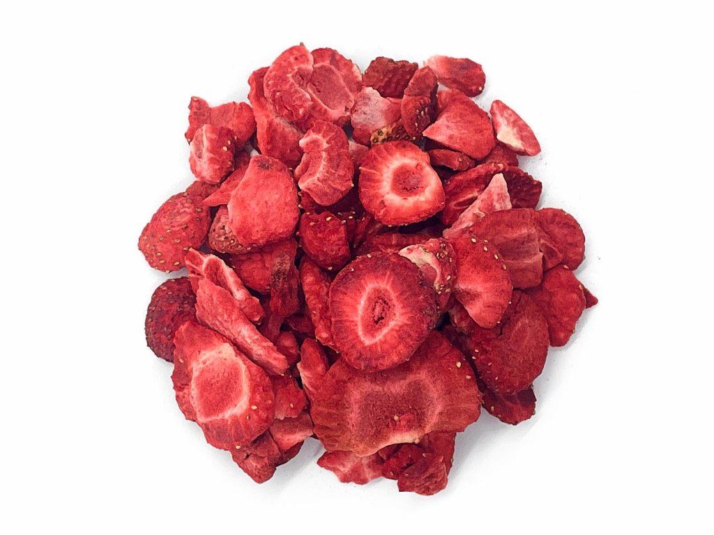 Jahodové plátky, lyofilizované, sušené mrazem, BIO Balení: 8 kg